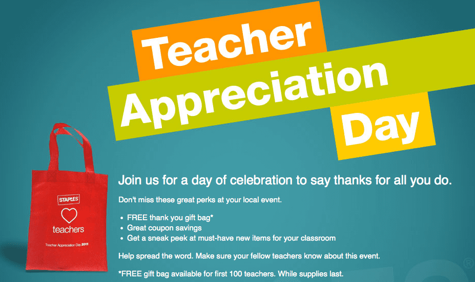 You taught me well and that helped me to identify my career. Staples Teacher Appreciation Day