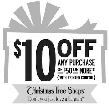 How do you get coupons for the Christmas Tree Shop?