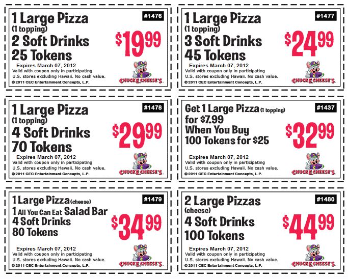 Chuck E Cheese Printable Coupons