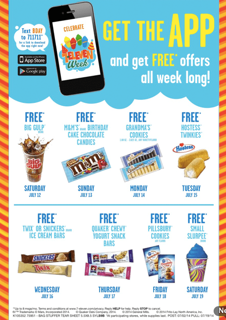 711 app freebies