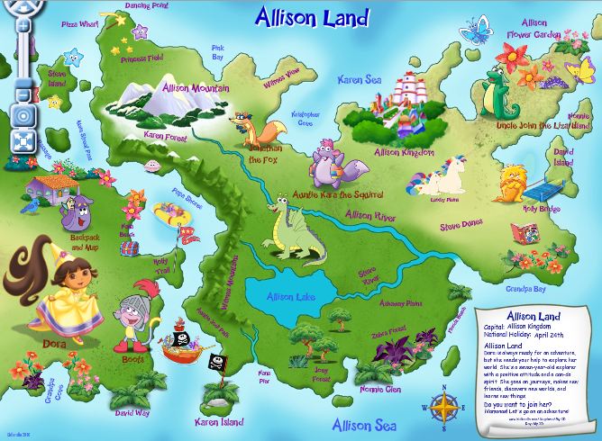 Dora The Explorer Super Map | Map of Atlantic Ocean Area