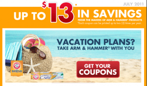 $13.00 worth of ARM & HAMMER Printable Coupons
