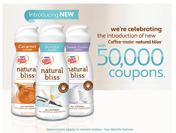 Coffee Mate Natural Bliss Printable Coupon