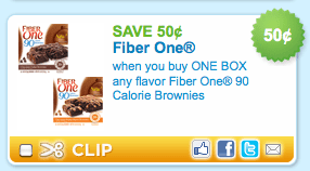 Fiber One 90 Calorie Brownies Printable Coupon