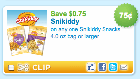 Snikiddy Snacks Printable Coupon