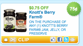 Knott's Berry Farm Jam, Jelly or Preserve Printable Coupon