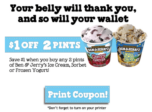 Ben & Jerry's Printable Coupon - Koupon Karen