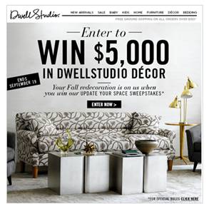 DwellStudio Sweepstakes: Win $5,000 in DwellStudio Décor