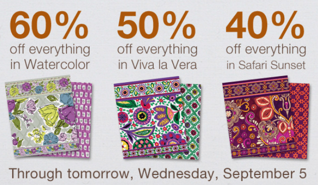 HOT VeraBradley Sale – Watercolor, Viva la Vera and Safari Sunset