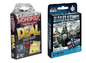 Monopoly Millionaire Deal Card Game & Battleship Hidden Threat Card Game