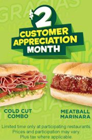 Customer Appreciation Month at Subway & Giveaway (ends 12/17)