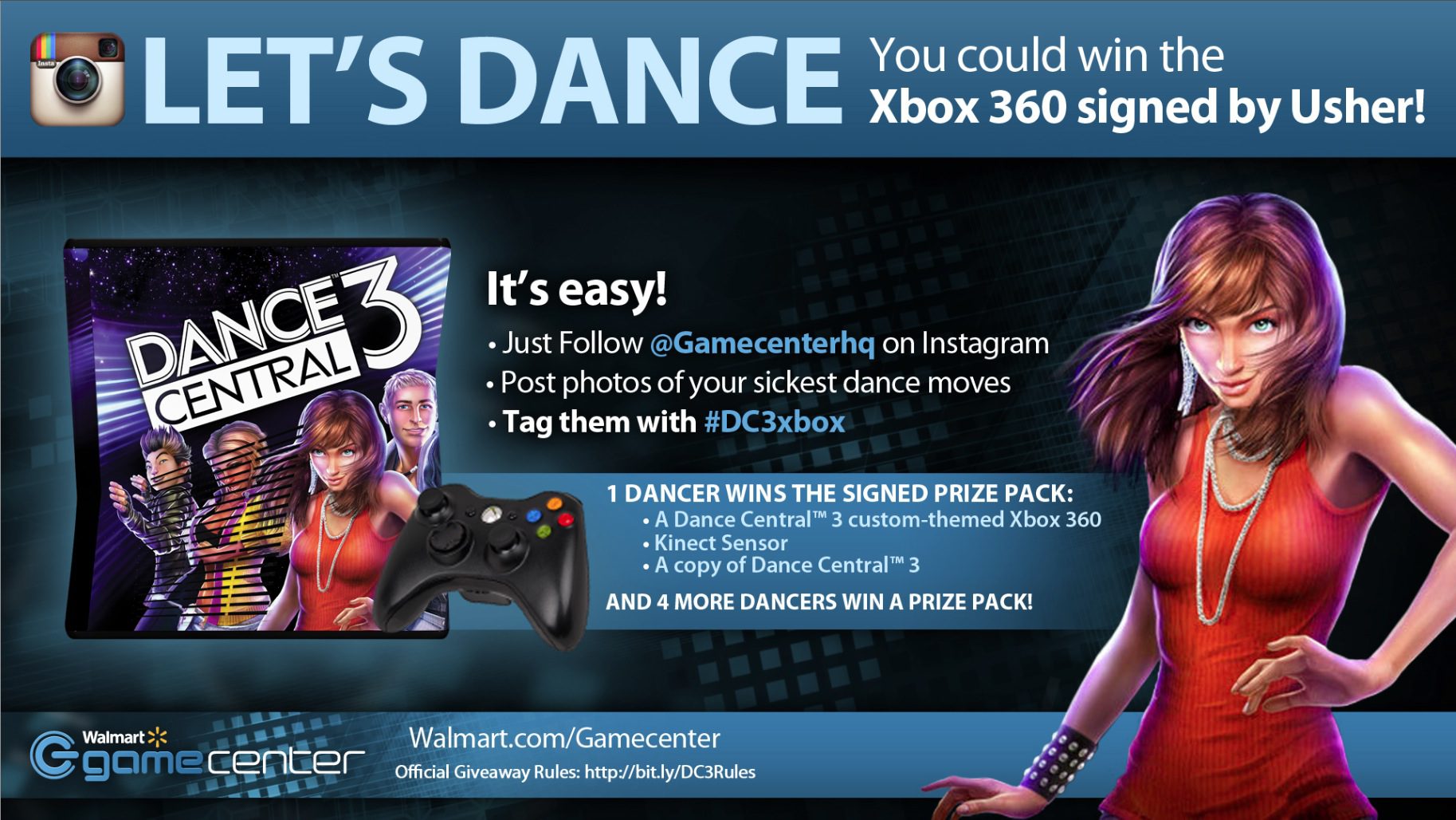 Dance Central 3 and Halo 4/ T-Mobile Walmart GameCenter Giveaways