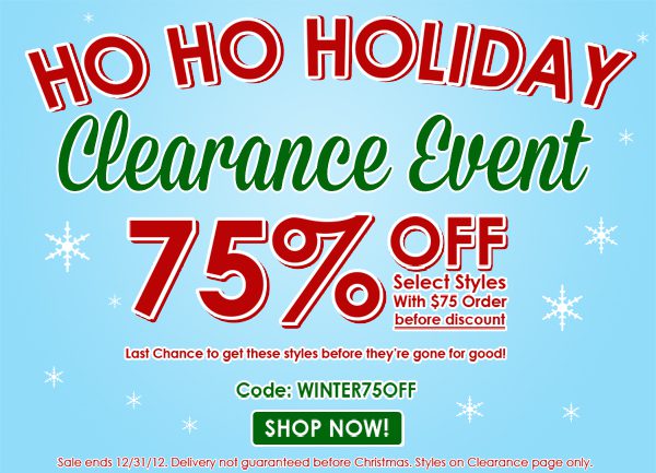 Baby Legs Holiday Clearance Event – 75% off a $75 Purchase | Ends 12/31/12