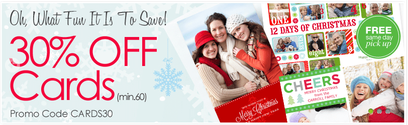 30% off Holiday Cards at CVSPhoto.com + FREE In-Store Pick Up