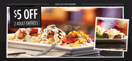 $5.00 off 2 Adult Entrees at Ruby Tuesday