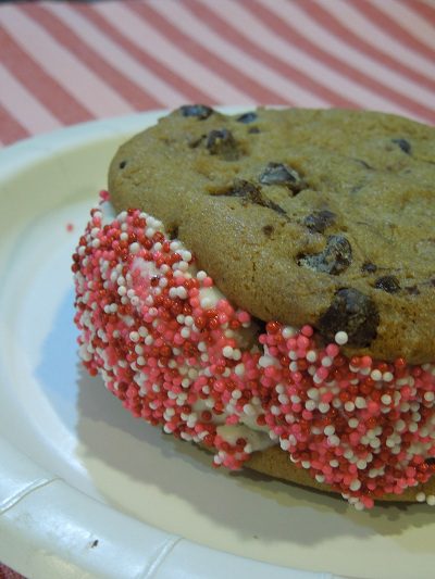 Valentine’s Day Pizza and Ice Cream Sandwiches