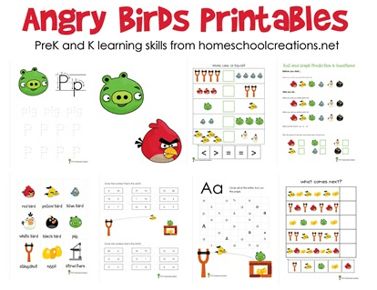 FREE Angry Birds Printables for Preschool and Kindergarten