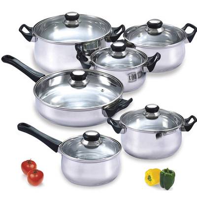 Home Collections 12 Piece Stainless Steel Cookware for $34.99
