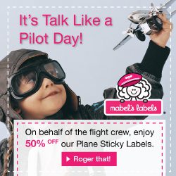 50% off Plane Sticky Labels at Mabel’s Labels