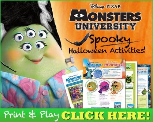 FREE Monsters University Spooky Halloween Activities