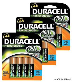 12pk Duracell Rechargeable AA Batteries for $21.99 + FREE Shipping