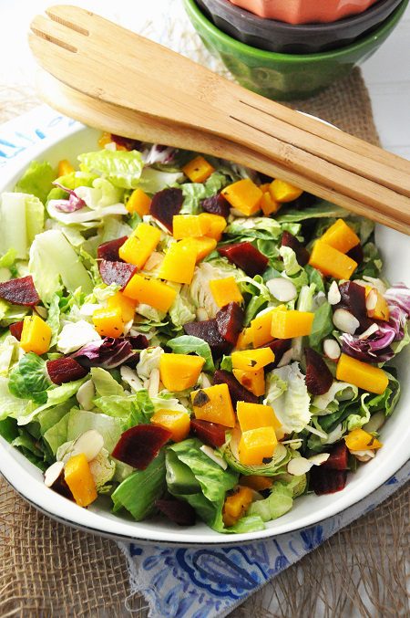 Thanksgiving Side Dish Recipe: Roasted Squash & Beets Salad or Chickpea & Pumpkin Seed Salad