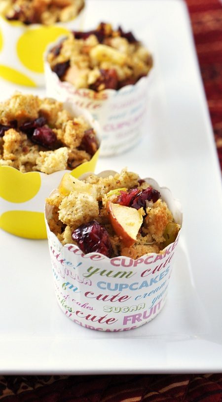 Thanksgiving Side Dish Recipe : Portuguese Chorizo Sausage & Apple Stuffing Muffin Cups