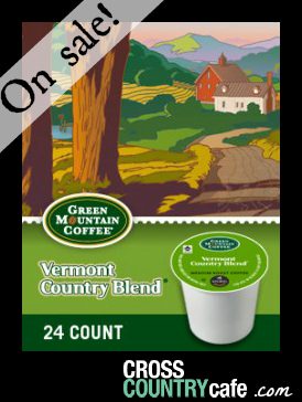 Green Mountain Vermont Country Blend K-cups only $.49 each at Cross Country Cafe