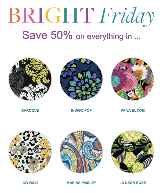 Vera Bradley Black Friday Sale | 50% off SIX Patterns at Vera Bradley