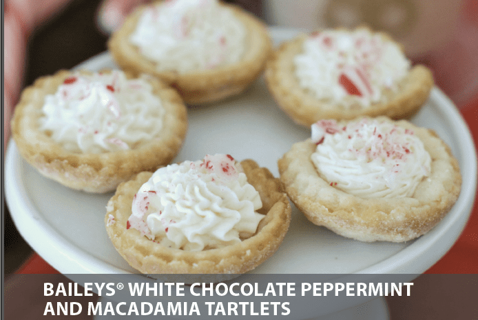 Holiday Baking: Baileys White Chocolate Peppermint and Macadamia Tartlets Recipe