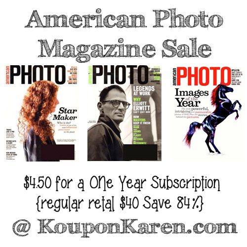 American Photo Magazine Only $4.50 for a Year!