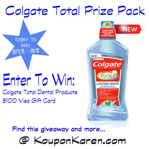 Colgate Total Lasting White Mouthwash & Win $100 Gift Card and Prize Pack {Giveaway}