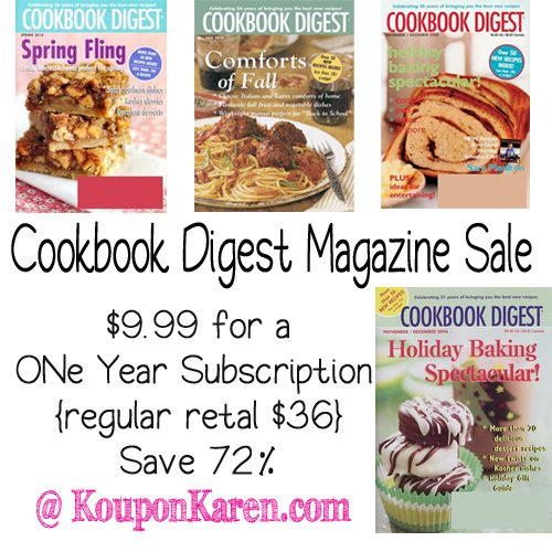 Cookbook Digest Magazine only $9.99 a Year!