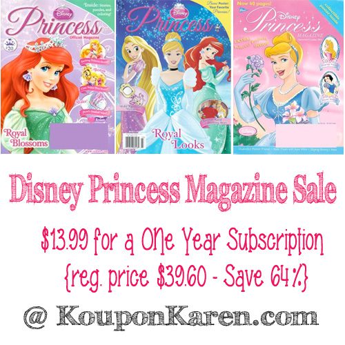 Disney Princess Magazine only $13.99 a Year