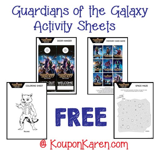 FREE Guardians of the Galaxy Activity Sheets #GuardiansOfTheGalaxy