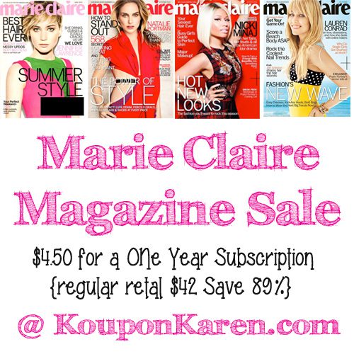 Marie Claire Magazine Only $4.50 a Year!