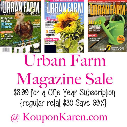 Urban Farm Magazine Only $8.99 a Year!