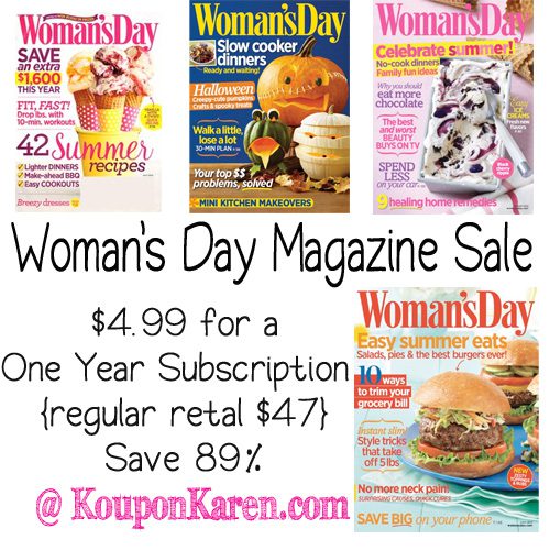 89% off Woman’s Day Magazine Subscription – only $4.99 A Year
