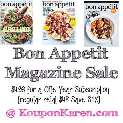 Bon Appetit Magazine Only $4.99 a Year!