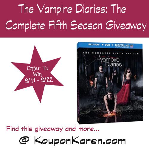 The Vampire Diaries: The Complete Fifth Season on Blu-ray/DVD {Giveaway}