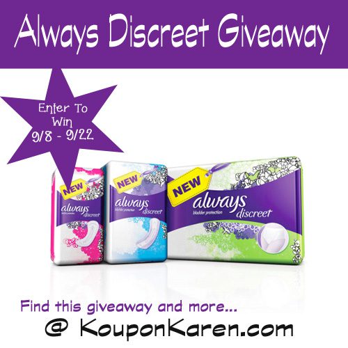 NEW Always Discreet Line {Giveaway}