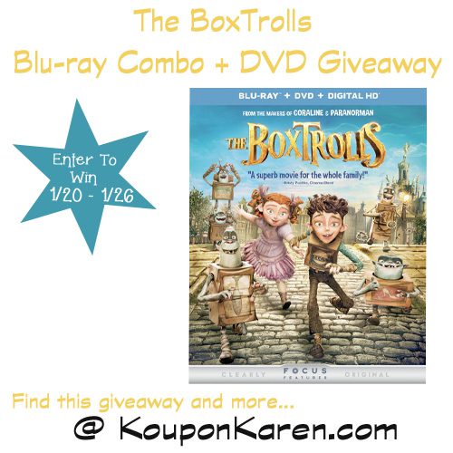 The BoxTrolls on Blu-ray Combo Pack and DVD January 20, 2015 {Giveaway}