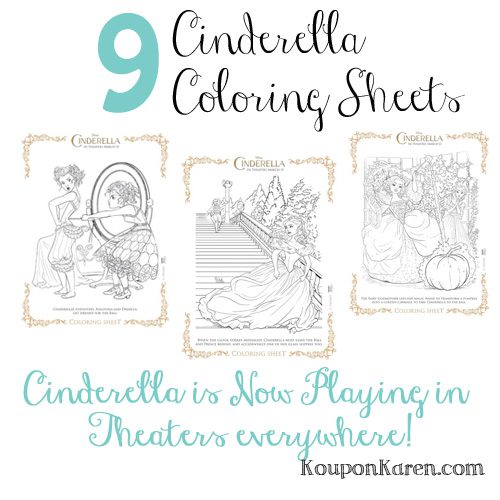 9 Cinderella Coloring Sheets