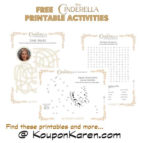 FREE Cinderella Activity Sheets #Cinderella