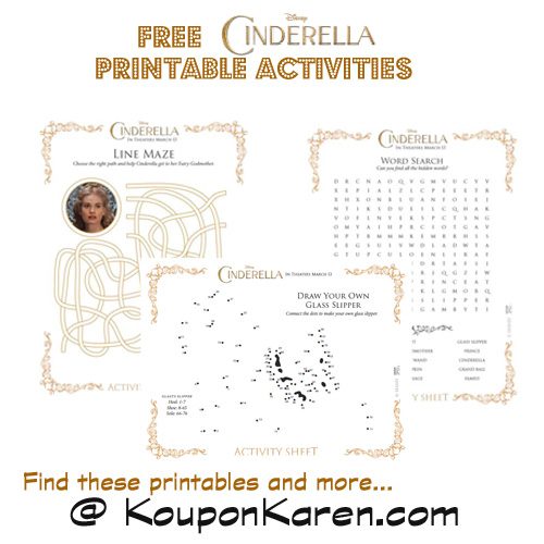 FREE Cinderella Activity Sheets #Cinderella