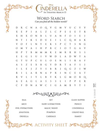 Cinderella-Word-Find