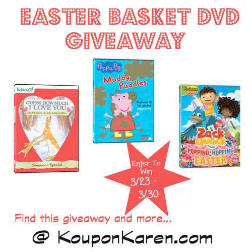 Easter Basket DVD Giveaway – Peppa Pig, Zack & Quack and Guess How Much I love You {Giveaway}