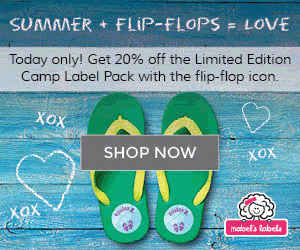 Mabel’s Labels One Day Deal | 20% Off Mabel’s Labels Limited Edition Camp Label Pack with the Flip Flop Icon