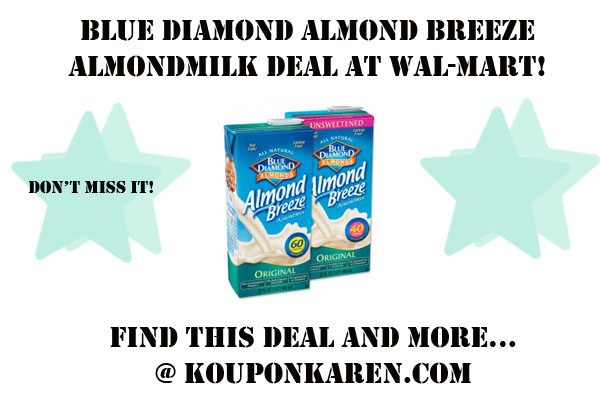 Blue Diamond Almond Breeze Almondmilk Deal at Wal-Mart