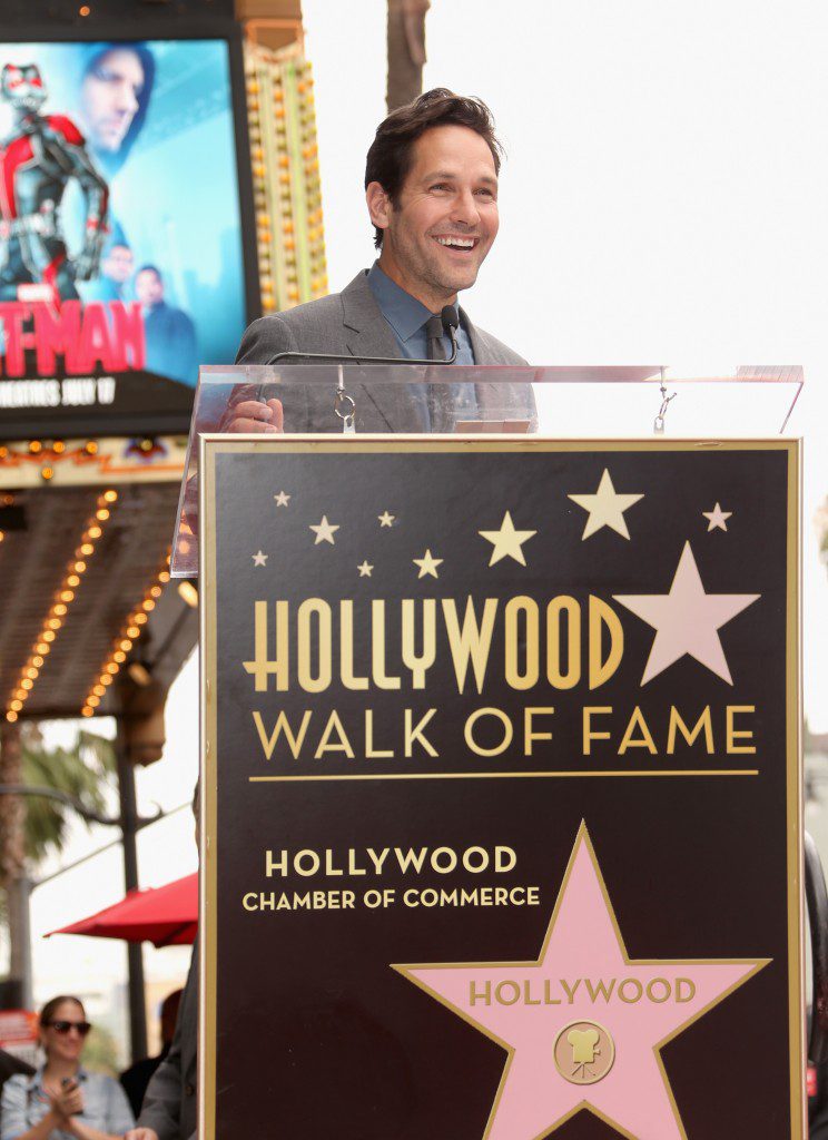 HOLLYWOOD, CA - JULY 01:  Actor Paul Rudd honored with a Star on The Hollywood Walk of Fame on July 1, 2015 in Hollywood, California.  (Photo by Jesse Grant/Getty Images for Disney) *** Local Caption *** Paul Rudd